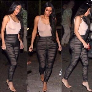 Mesh body-con Ruched Jumpsuit